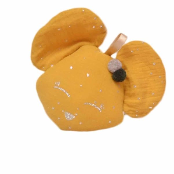 Doudou Dame Souris Moutarde