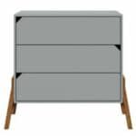 Commode en bois 3 tiroirs Zanzibar Gris