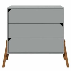 Commode en bois 3 tiroirs Zanzibar Gris