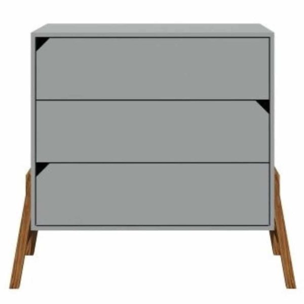 Commode en bois 3 tiroirs Zanzibar Gris