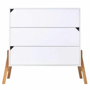 Commode en bois 3 tiroirs Zanzibar Blanc