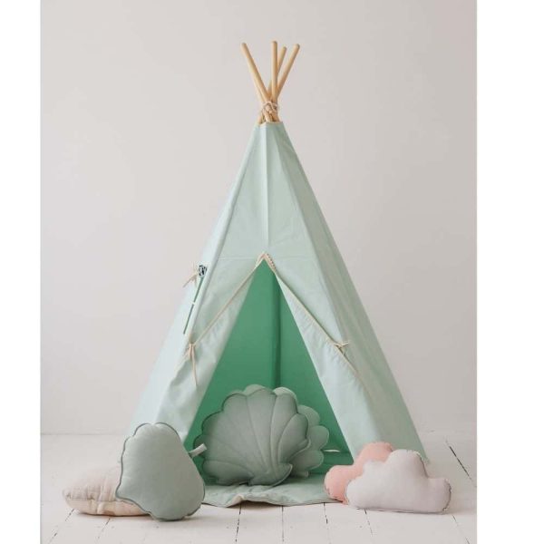 Tipi Vert Mint & Pompons - Moi Mili