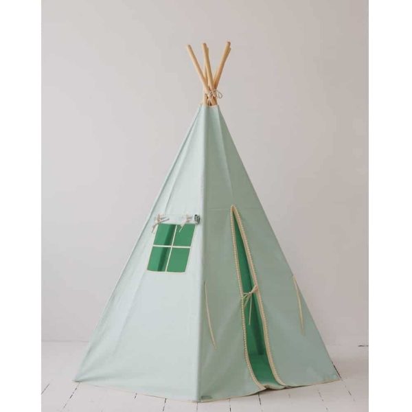 Tipi Vert Mint & Pompons - Moi Mili