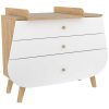 commode en bois 3 tiroirs & plan à langer trapeze