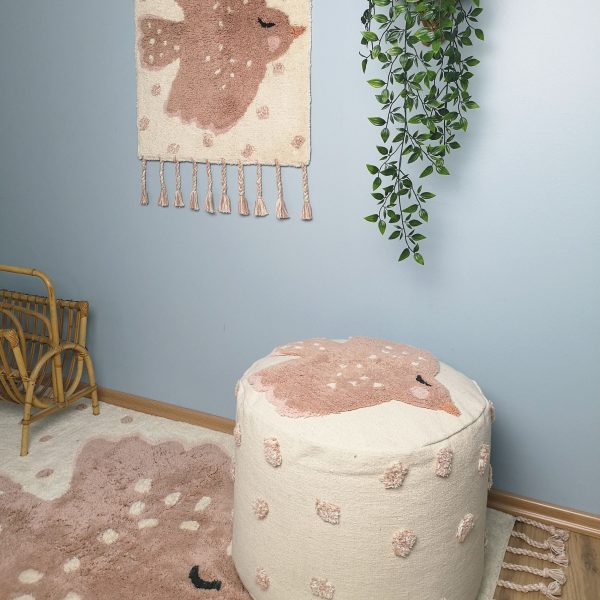 pouf rond coton chambre enfant Birdy