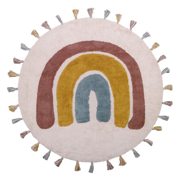 tapis bébé rond coton Rainbow Nattiot