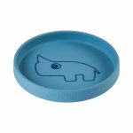 assiette bébé silicone bleu Nozo le rhinocéros Done By Deer