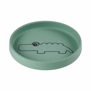 assiette bébé en silicone vert Croco Done By Deer