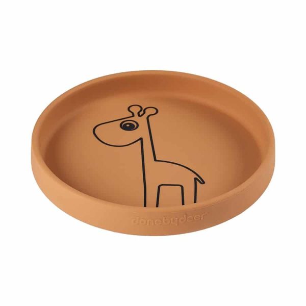 assiette bébé en silicone moutarde Raffi Done By Deer