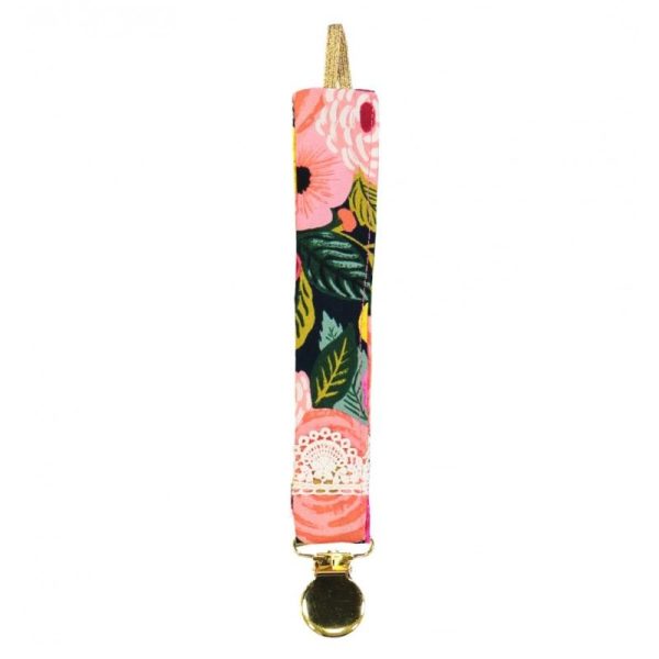 attache tétine coton et dentelle