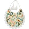 bavoir bébé imprimé fleurs et dentelle