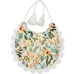 bavoir bébé imprimé fleurs et dentelle