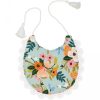bavoir enfant motif fleurs et dentelle