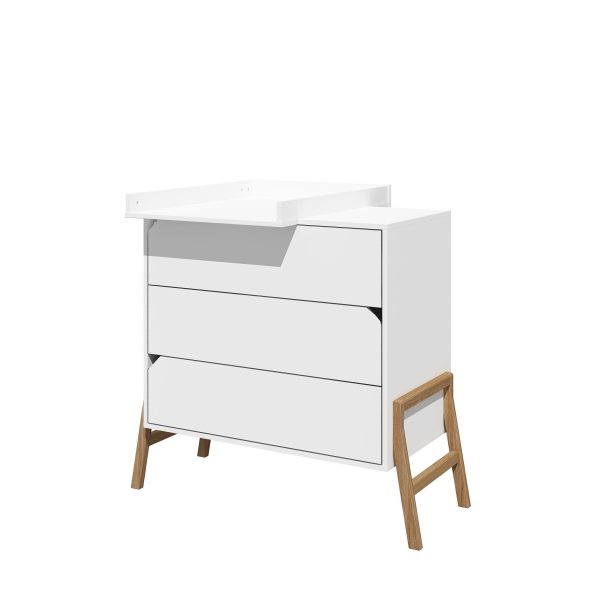 commode chambre enfant blanc avec plan à langer