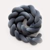 tour de lit tresse gris graphite