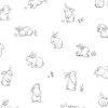 papier peint blanc petits lapins