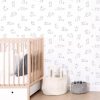 chambre papier peint blanc petits lapins
