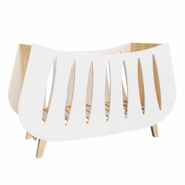 Lit bébé en bois Trapèze couleur Blanc