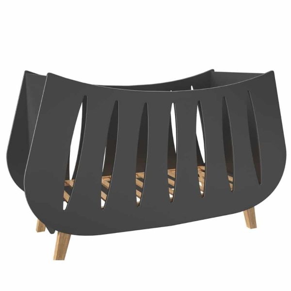 Lit bébé en bois Trapèze couleur Anthracite