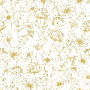 papier peint fleurs dorées