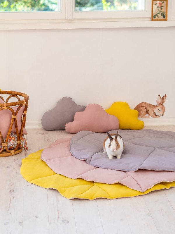 tapis feuille lin et coton 3 couleurs