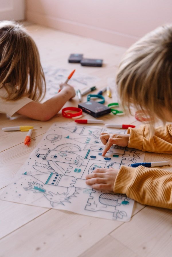 set en silicone à colorier Château