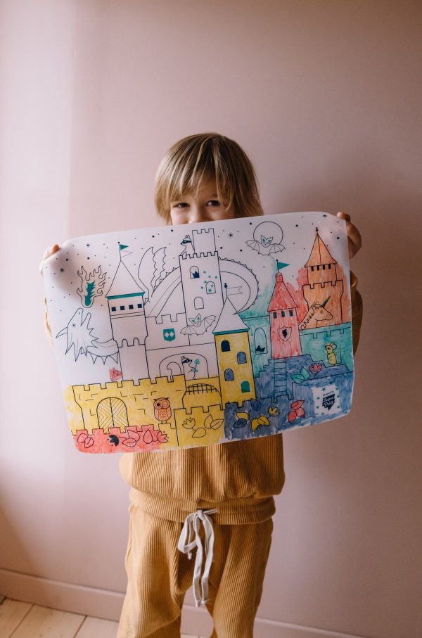 set en silicone à colorier Château