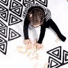 tapis coton noir et blanc