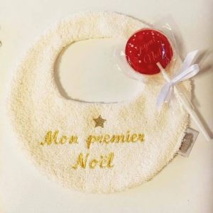 Bavoir brodé "Mon premier Noël"