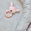 Hochet anneau de dentition Biche en tricot Rose pâle - Jollein