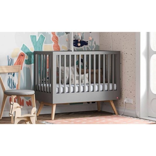 Lit Bébé Nature Gris 60 x 120 cm – VOX