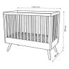 Lit Bébé Nature Gris 60 x 120 cm – VOX