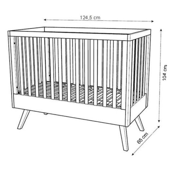 Lit Bébé Nature Gris 60 x 120 cm – VOX