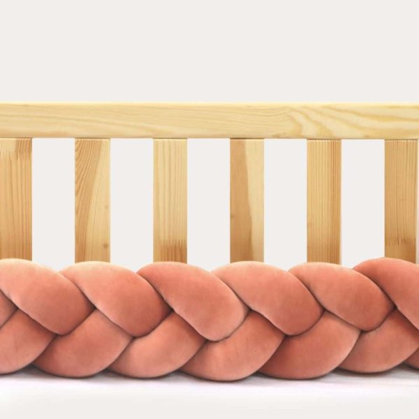 Tour de lit tressé pour bébé velours Brique