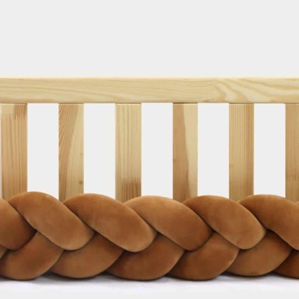Tour de lit tressé pour bébé velours Cannelle