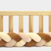 Tour de lit tressé pour bébé velours Vanille-Cannelle-Saumon