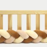 Tour de lit tressé pour bébé velours Vanille-Cannelle-Saumon