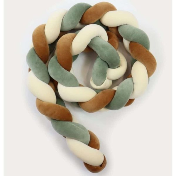 Tour de lit tressé pour bébé velours Vanille-Cannelle-Eucalyptus