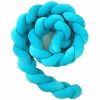 Tour de lit tressé pour bébé velours Bleu lagon