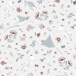 Papier peint Fleurs & Animaux aquatiques - Lilipinso