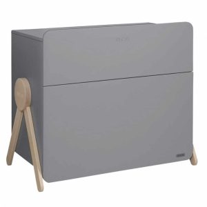 commode en bois 3 tiroirs swing gris micuna
