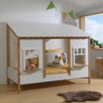 lit cabane housebed 90 x 200 cm blanc & bois vipack