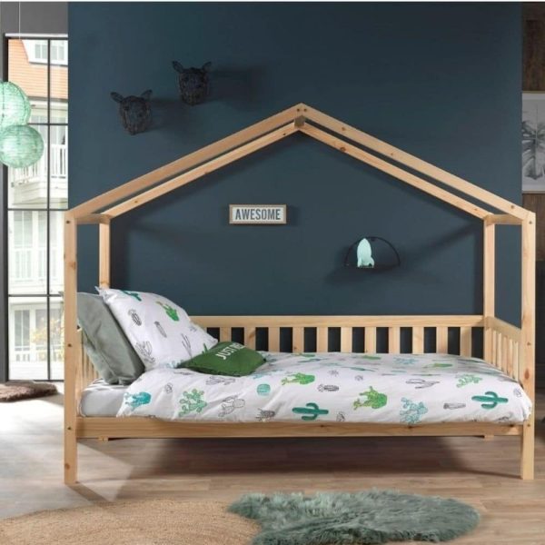 lit cabane en bois dallas barrières incluses 90 x 200 cm – vipack (2)