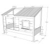 lit cabane en bois housebed 90 x 200 cm vipack