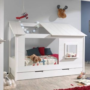 lit cabane en bois housebed 90 x 200 cm vipack
