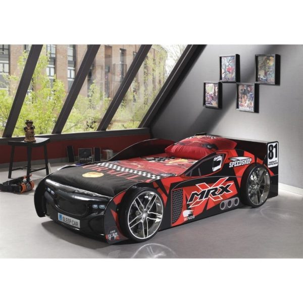 lit enfant voiture de course noir & rouge (3)