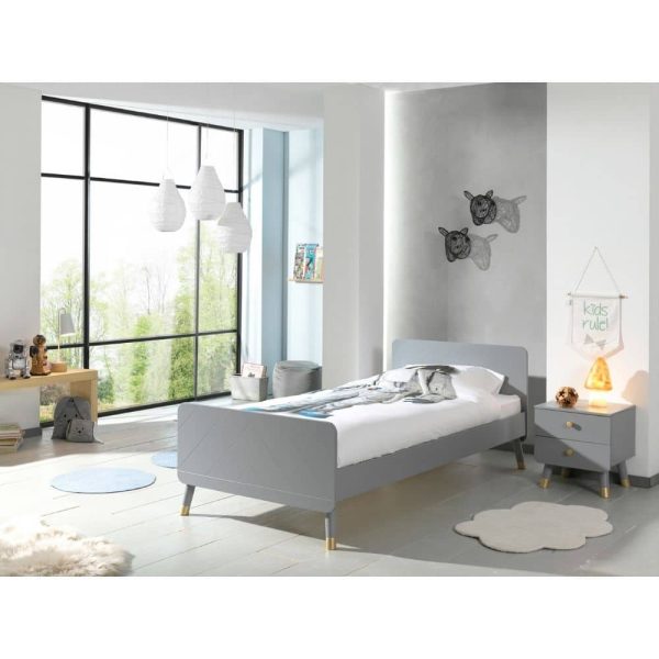 lit enfant en bois billy 90 x 200 cm gris timeless vipack (2)