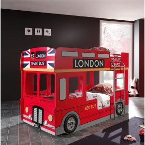 lit superposé london bus 90 x 200 cm rouge vipack (2)
