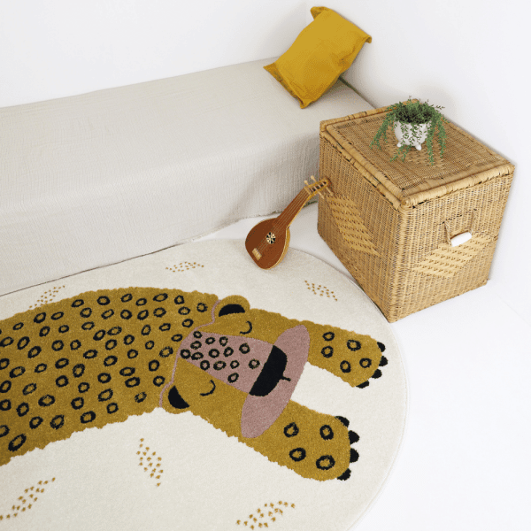 tapis petit léopard kléo miel - Nattiot