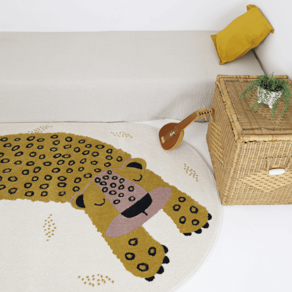 tapis petit léopard kléo miel - Nattiot